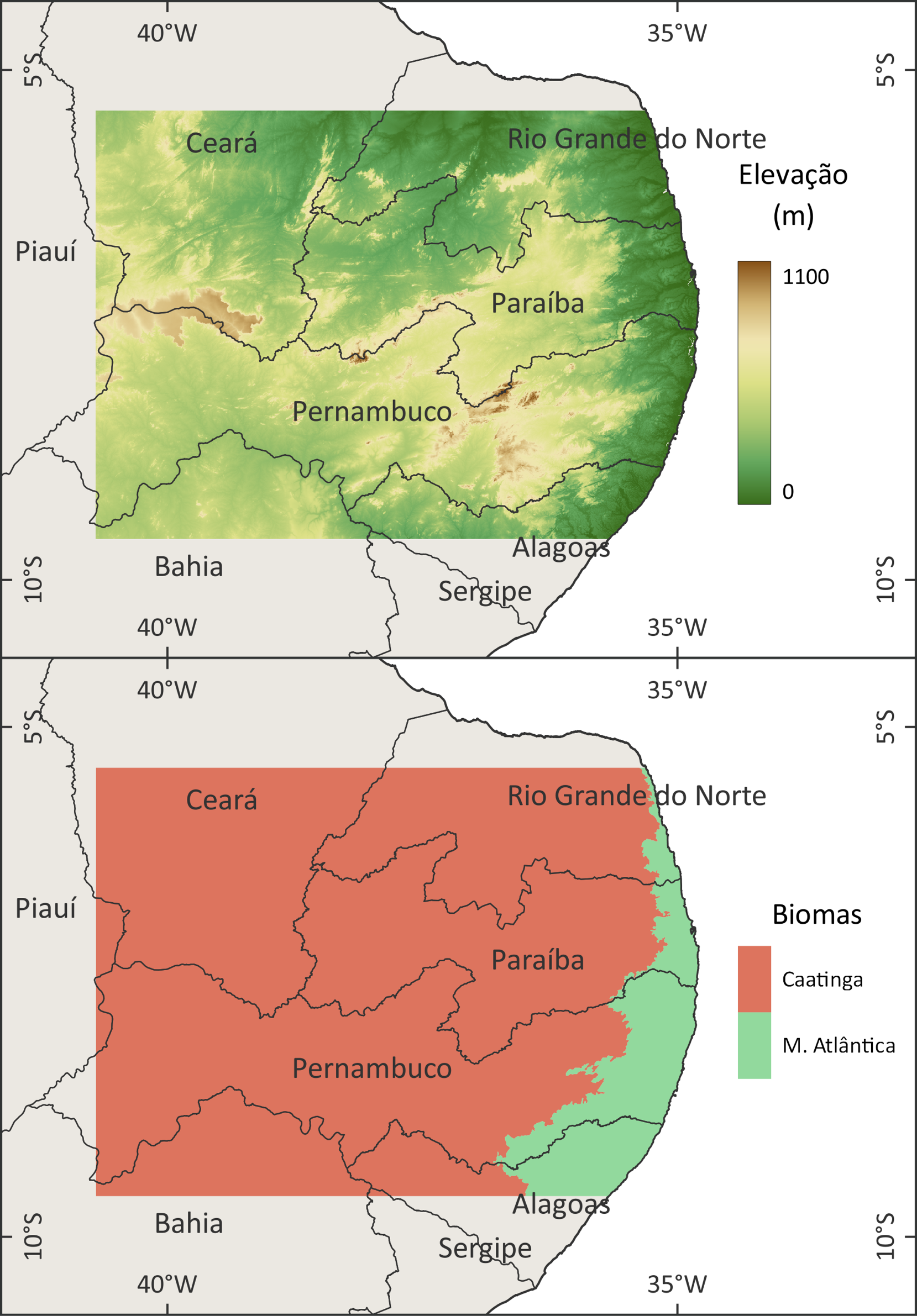 Altitude e biomas